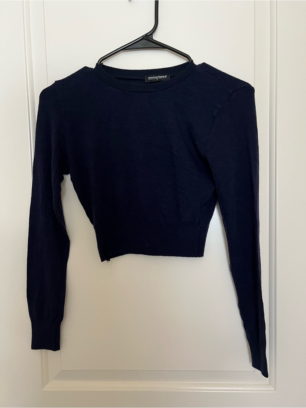 American Apparel Navy Cropped Crewneck Sweatshirt